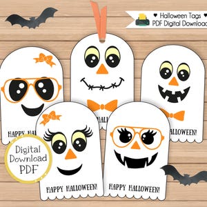 Happy Halloween Ghost Gift Tags - (PDF Digital Download)