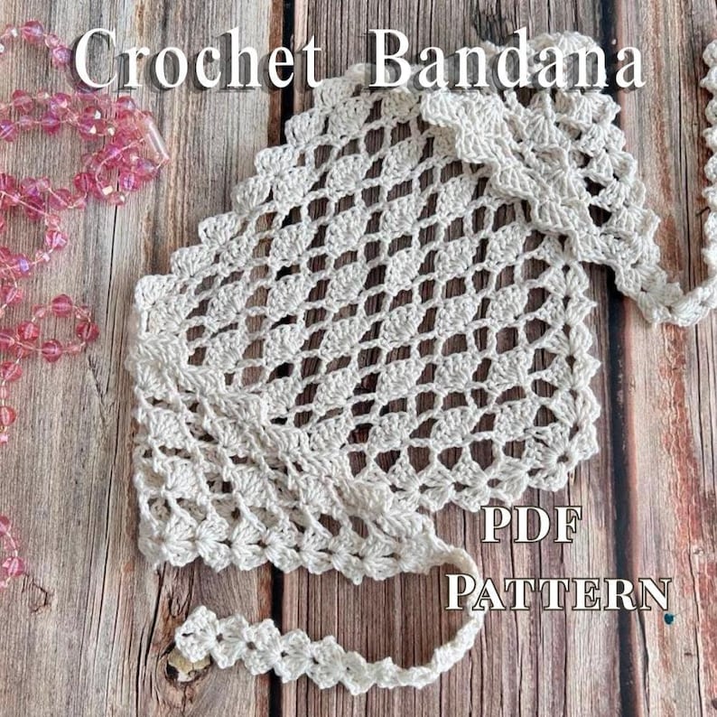 Scalloped Lace Kerchief crochet pattern listing photo by LadiYarn