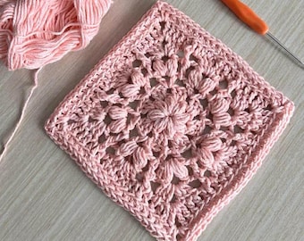Crochet Granny Square Pattern | Textured Flower Motif PDF (Instant Download)