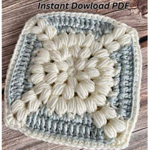 Frosted Star Granny Square Pattern, Instant Download PDF