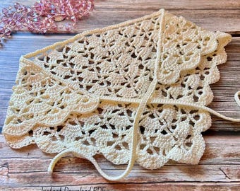 Easy Crochet Bandana Pattern for Beginners, Instant Download