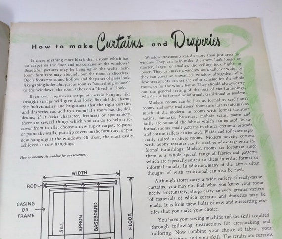 How To Make Curtains Draperies Slip Covers Sewing Instruction Etsy