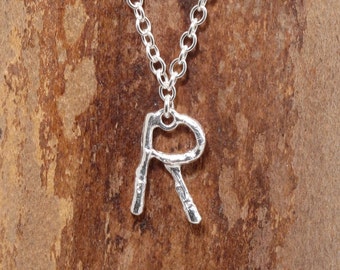 Twig Initial 'R' Necklace