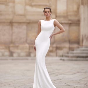 Sexy Mermaid wedding dress with Open Back