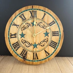 Western Turquoise Clock 11”
