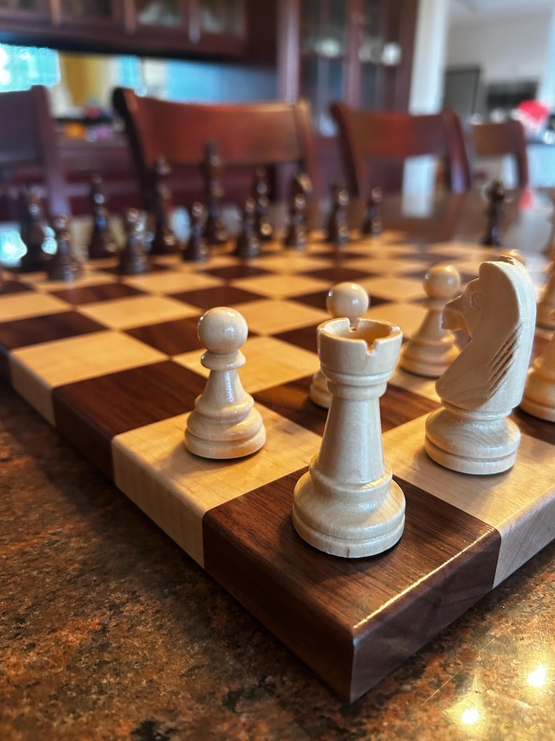 Handmade Walnut and Curly Maple Chessboard - Etsy