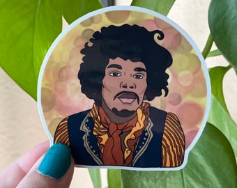 Jimi Hendrix Inspired Sticker, Stickers, Stickers Laptop, Stickers for car, Gift For Him, Gift For Her, Music Gift, Icon, Icon Stickers