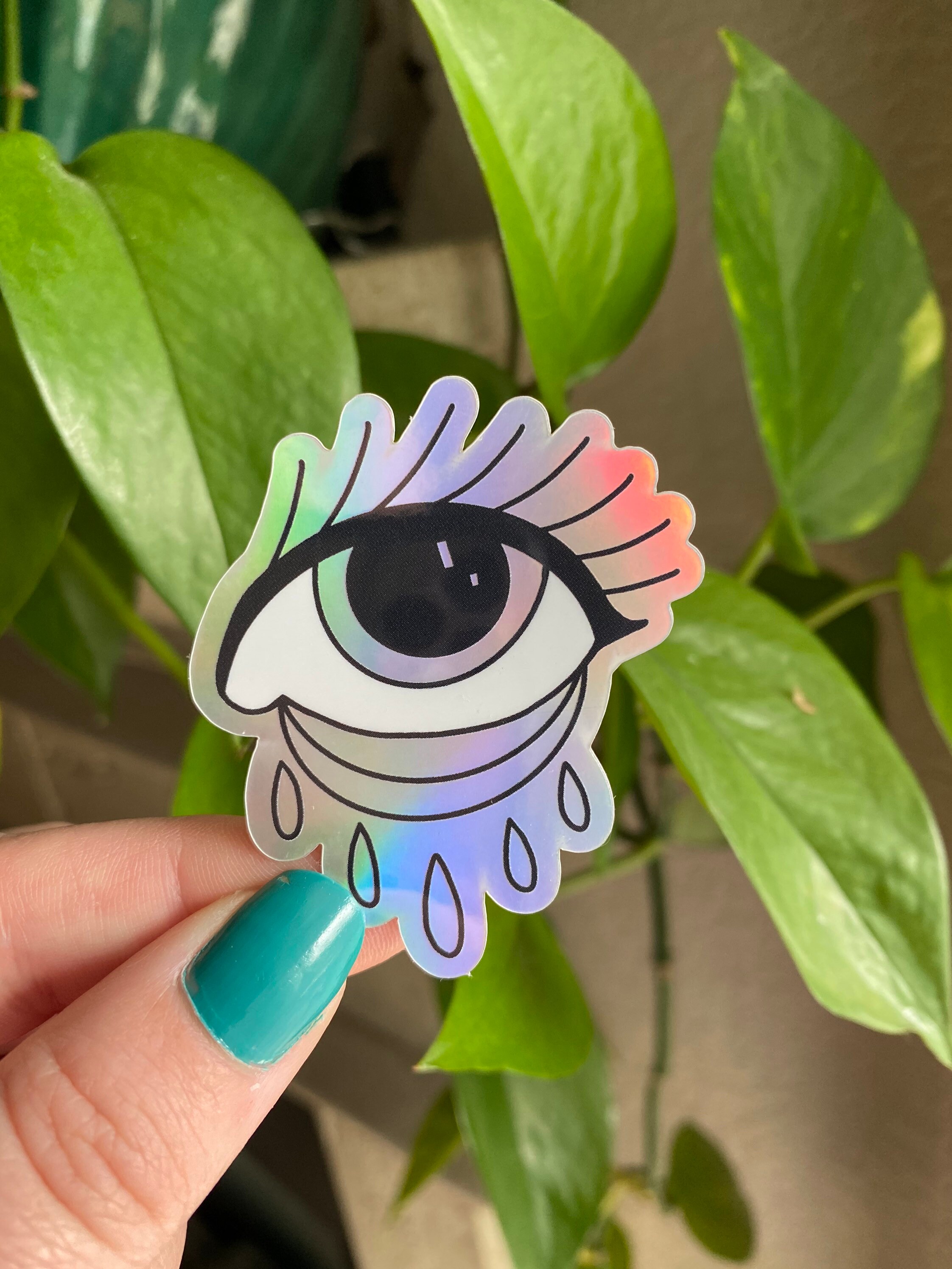 Holographic Eye Vinyl Sticker Etsy