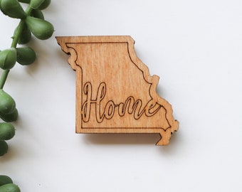 Missouri Home State Magnet, Laser Cut, Laser Engraved, Refrigerator Magnet, Gift of Home, Home Decor, Wood Gift, Wood Magnet, Wooden Sign