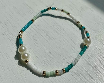 Teal Pearl Bracelet