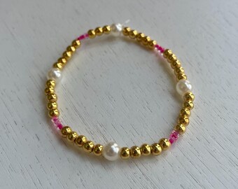 Gold Pink Bracelet