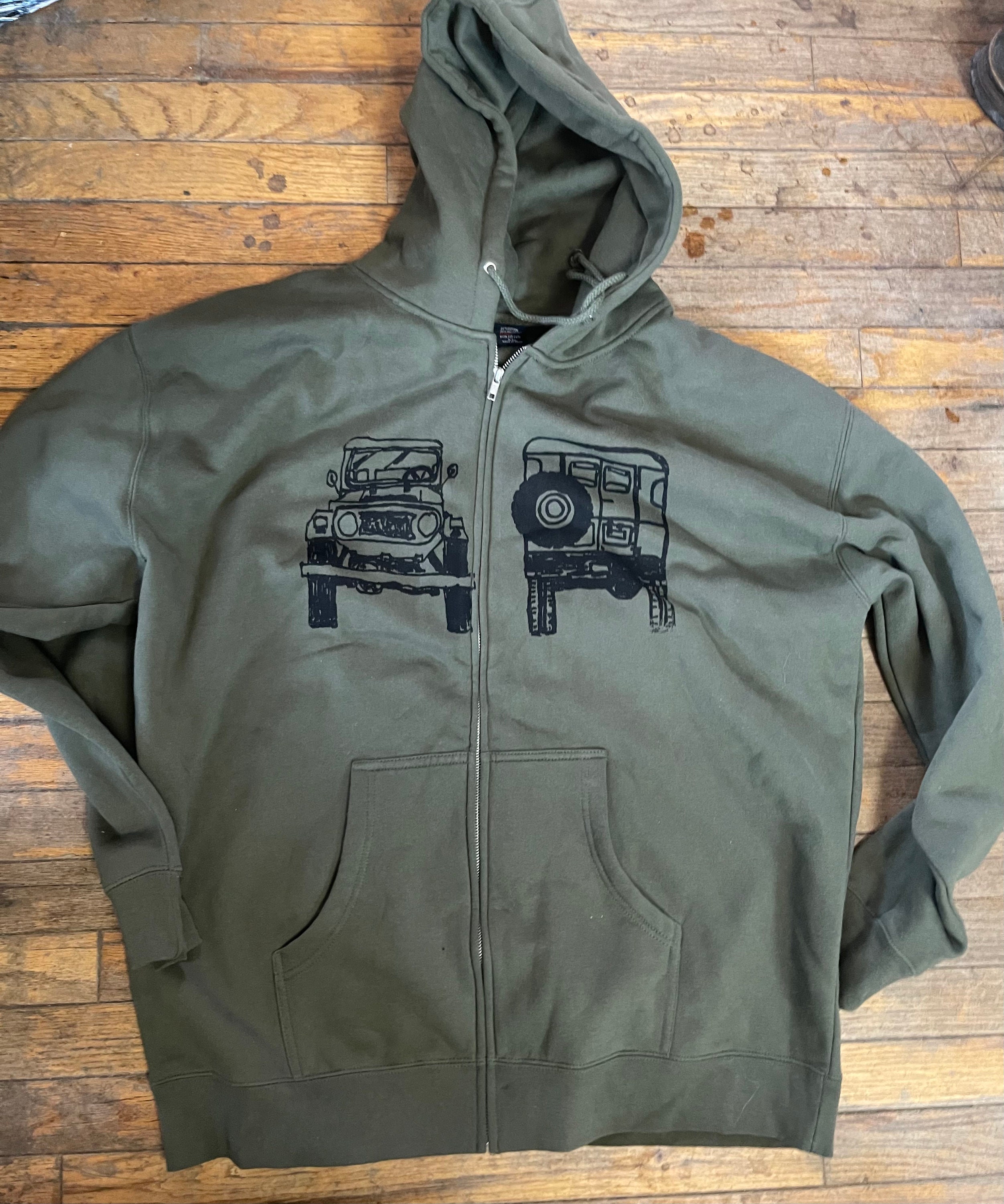 FJ40 Series Land Cruiser LandCruiser Adult Hoodie front zip
