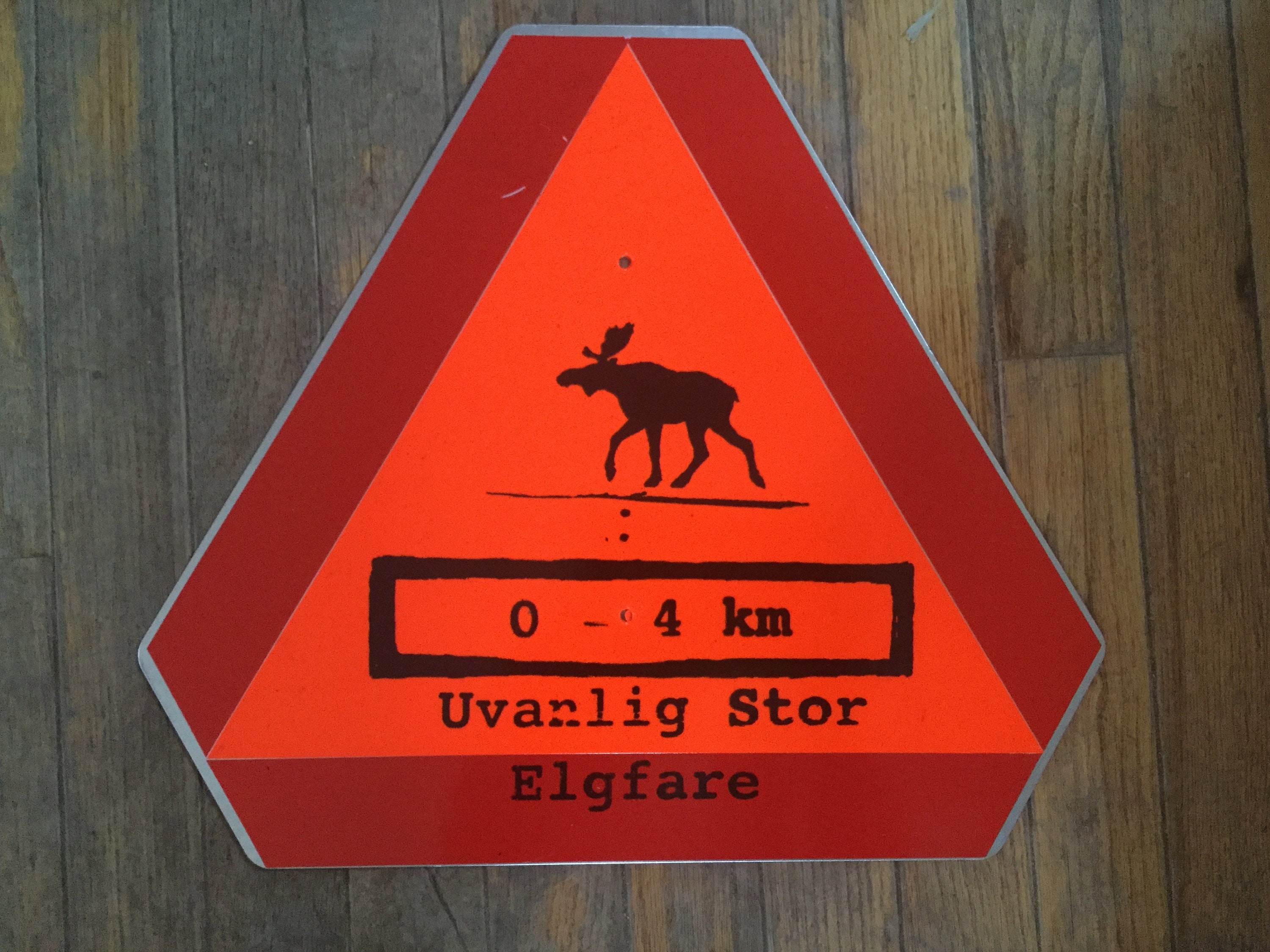 Norwegian Moose Crossing Metal Sign