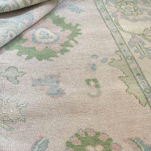 10X14 Pink Oushak rug muted 8x10/9X12/12x15 luxury Hand-knotted Vintage Antique Oushak Wool Area Rug for Living Room,Dining room!!