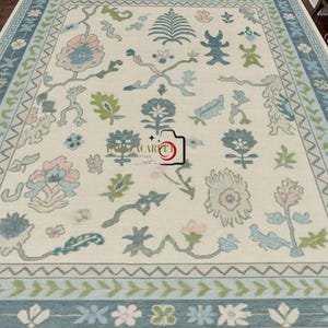 10X14 Beige Oushak rug muted 8x10/9X12/12x15 luxury Hand-knotted Vintage Antique Oushak Wool Area Rug for Living Room,Dining room!!