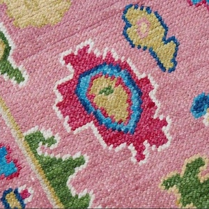 10X14  Pink hand made Oushak rug muted 8x10/9X12/12x15 luxury Hand-knotted Vintage Antique Oushak Wool Area Rug for Living Room,Dining room!