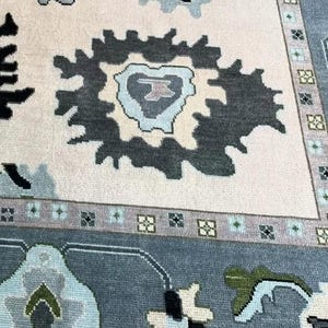 10X14 Beige, Charcoal Oushak rug muted 8x10/9X12/12x15 luxury Hand-knotted Vintage Antique Oushak Wool Area Rug for Living Room,Dining room!