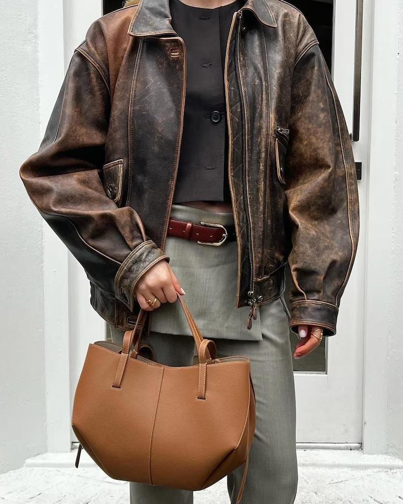 90s Leather Jacket - Etsy Canada