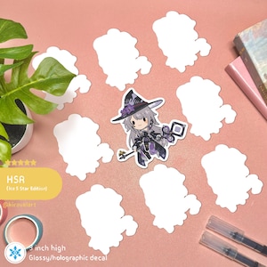 5 Sterne Eis HSR Aufkleber | Aufkleber Honkai Star Schiene Kawaii Süß Wasserdichter Aufkleber Holographisch Videospiel Aufkleber Anime Merch Geschenk