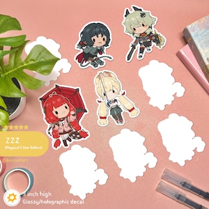 5 Star Physical Cute ZZZ Sticker | Decal Zenless Zone Zero Kawaii Cute Waterproof Sticker Holographic Video Game Stickers Anime Merch Gift