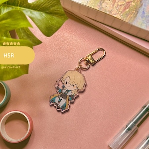 Cute HSR Keychain | Aventurine Keychain Honkai Star Rail Keychain Cute Anime Keychain Anime Accessories Chibi Keychain Bag Accessory Kawaii