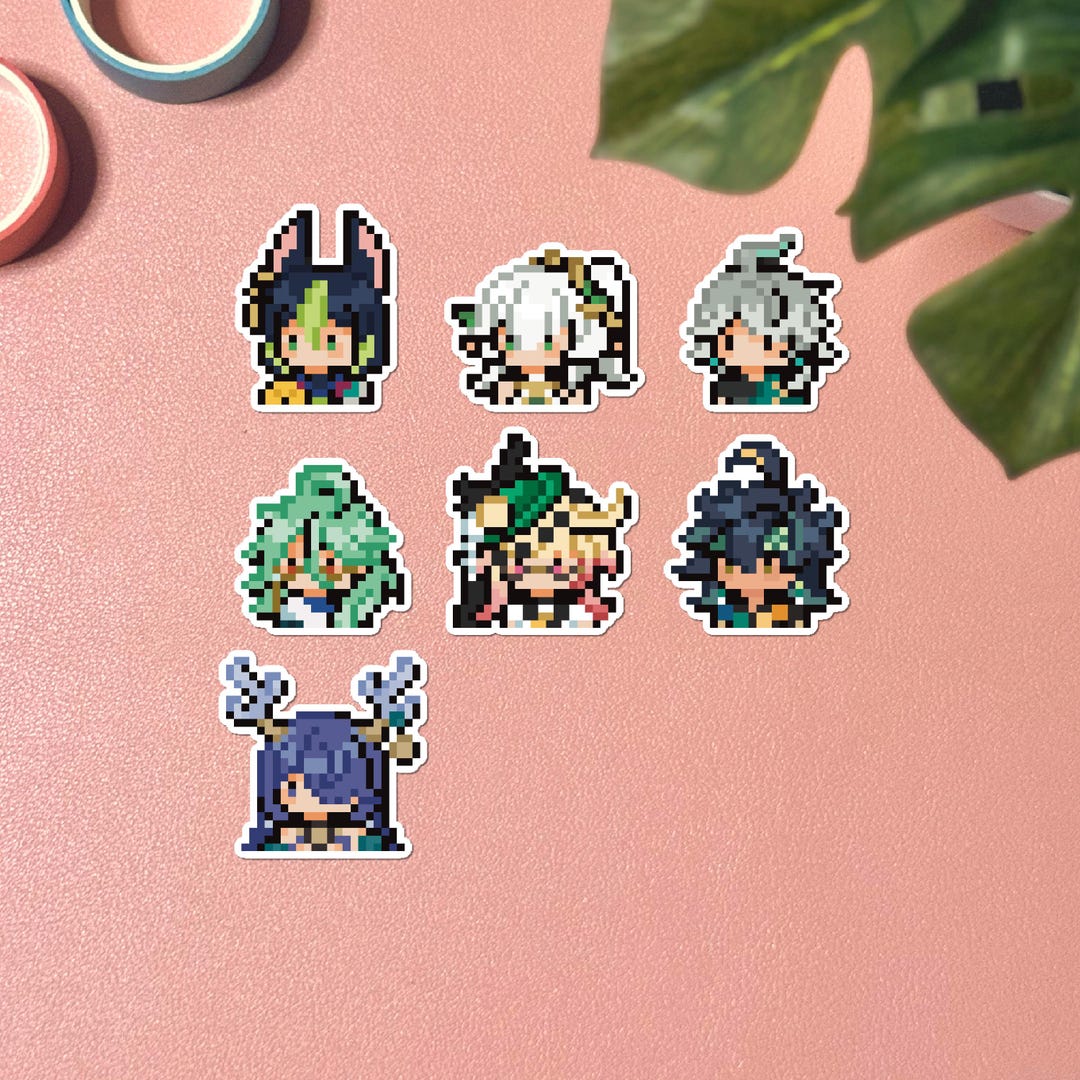 Genshin Impact Sticker: Dendro Pixel Art Waterproof Decal - Etsy Australia