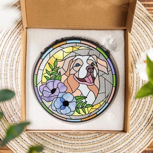 Personalized Pet Portrait Glass Suncatcher, Dog Cat Glass Art, Pet Window Hangings, Pet Portrait From Photo, Pet Memorial Gift, Pet Gift