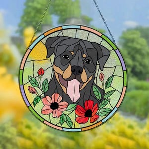 Custom Pet Portrait Glass Suncatcher, Dog Cat Glass Art, Pet Window Hangings, Pet Portrait From Photo, Pet Memorial Gift, Pet Lover Gift