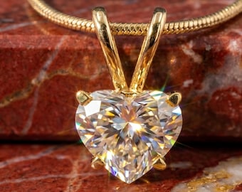 Heart Cut Lab Grown Diamond Solitaire Pendant | Minimalist Necklace