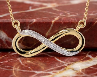 Round Diamond Infinity Design Necklace