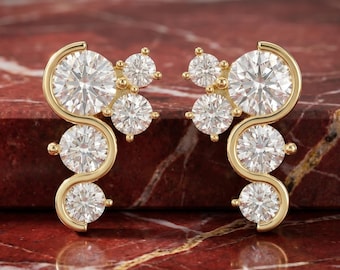 Celestial Strea Round Diamond Fashion Earrings