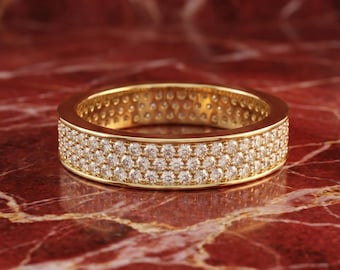 Pave Diamond Band Ring |  10K & 14K Gold | Fine Jewelry for Everyday Wear