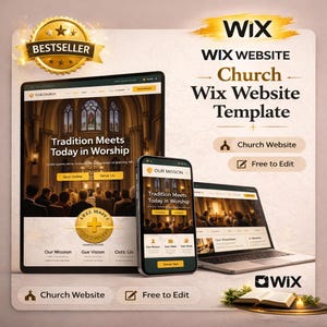 Wix Studio Church Website Template for Pastor, Ministry, Sermons, Religious Nonprofit Organization Design