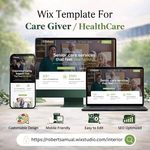 Modèle Wix pour site Web aidant/soignant, téléchargement immédiat, assistance gratuite