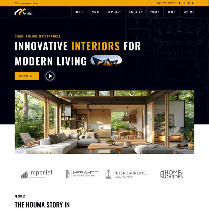 Wix Studio Template: Interior Design, Architecture, Construction ...