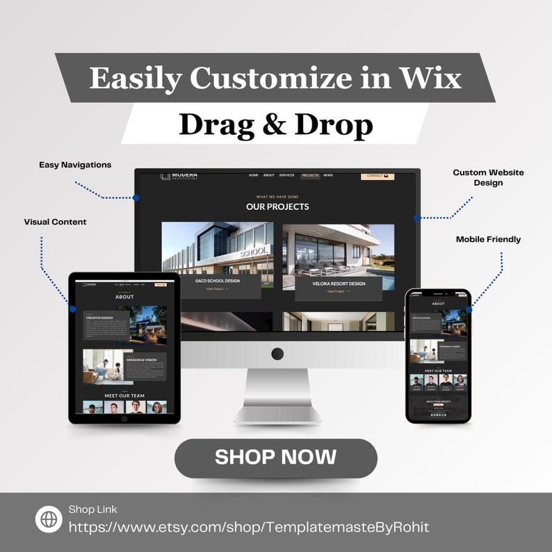 Interior Design Wix Website Template for Architects, Home Decor Studios ...