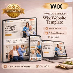 Wix Website Vorlage für Häusliche Gesundheitsfürsorge, Pflegedienste, Senioren Assistenz, Pflegebehörde, Ärztliche Unterstützung