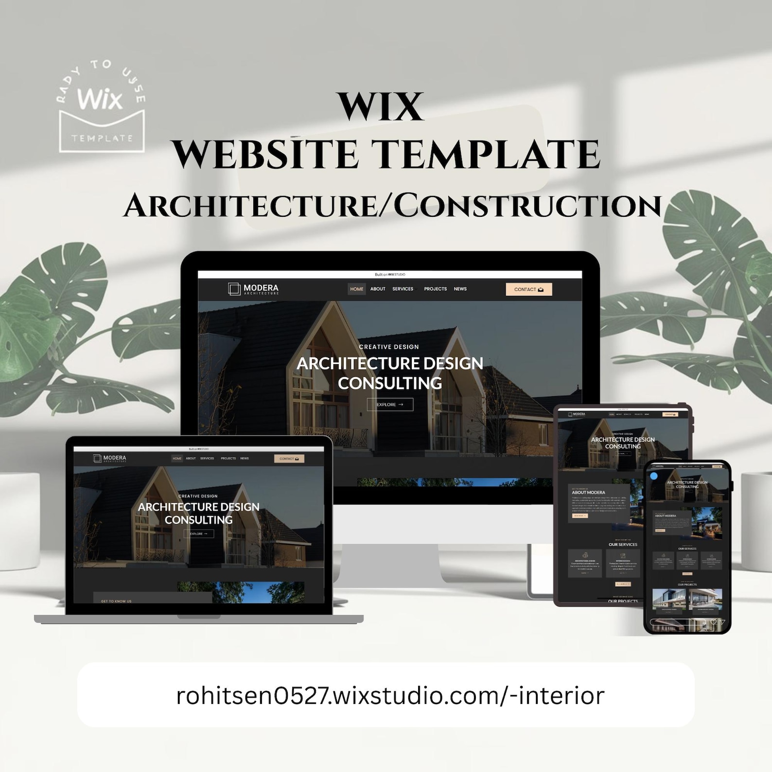 Interior Design Wix Website Template for Architects, Home Decor Studios ...