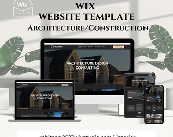 Interior Design Wix Website Template für Architekten, Home Decor Studios, Renovations Unternehmen, Portfolio Showcase