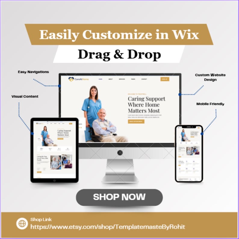 Wix Website Template for Home Health Care, Senior Assistance, Nursing