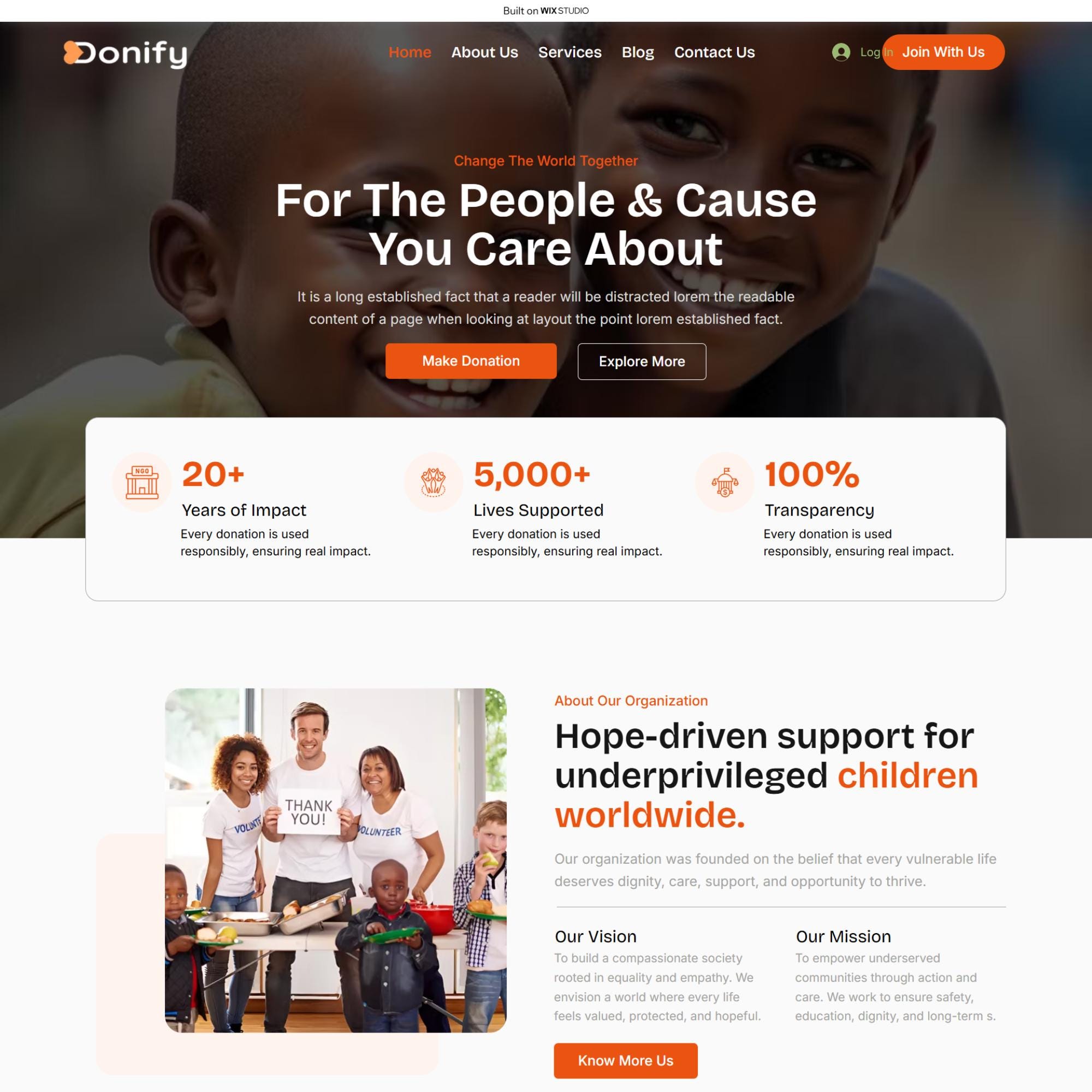 Wix Website Template | NGO Non-profit & Charity (instant Download, Free ...