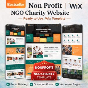 Plantilla web de Wix Studio para ONG / Diseño para recaudación de fondos para donaciones benéficas, sitio web para organizaciones sin fines de lucro