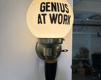 Vintage 1960-1970 Genius At Work Lamp Sconce Light