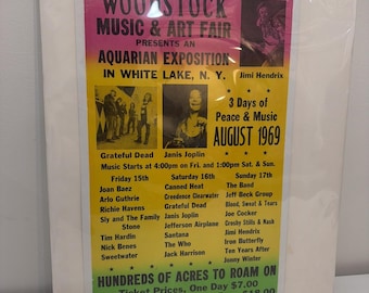 1969 Woodstock Poster Musik & Kunstmesse Aquarian Expo Tribune Showprint