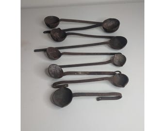 Lot Of 9 Antique Vintage Smelting Ladles Cast Iron Hood Simplex More Various Szs