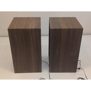 Altavoces Sony vintage de madera de los años 70, 2 gabinetes marrones, estéreo doméstico, para colgar en la pared. imagen 7