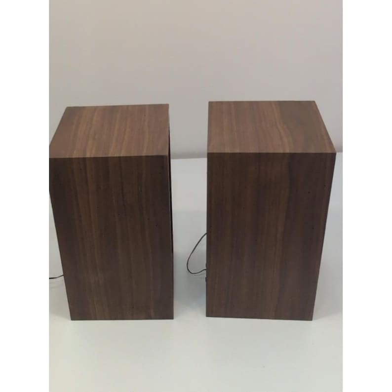 Altavoces Sony vintage de madera de los años 70, 2 gabinetes marrones, estéreo doméstico, para colgar en la pared. imagen 4