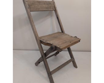 Antiker Vintage Lattenholz Klappstuhl Snyder Chair Co. USA