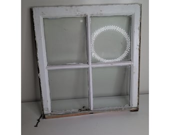 26 "x 24" Vintage Fensterflügel Seltene Größe Alter 4 Scheibenrahmen 1940er Jahre Arts Deco Handwerk
