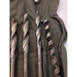 Lot Of 19 Vintage Antique Drill Bits Bell System Irwin Greenlee With Canvas Case image 5